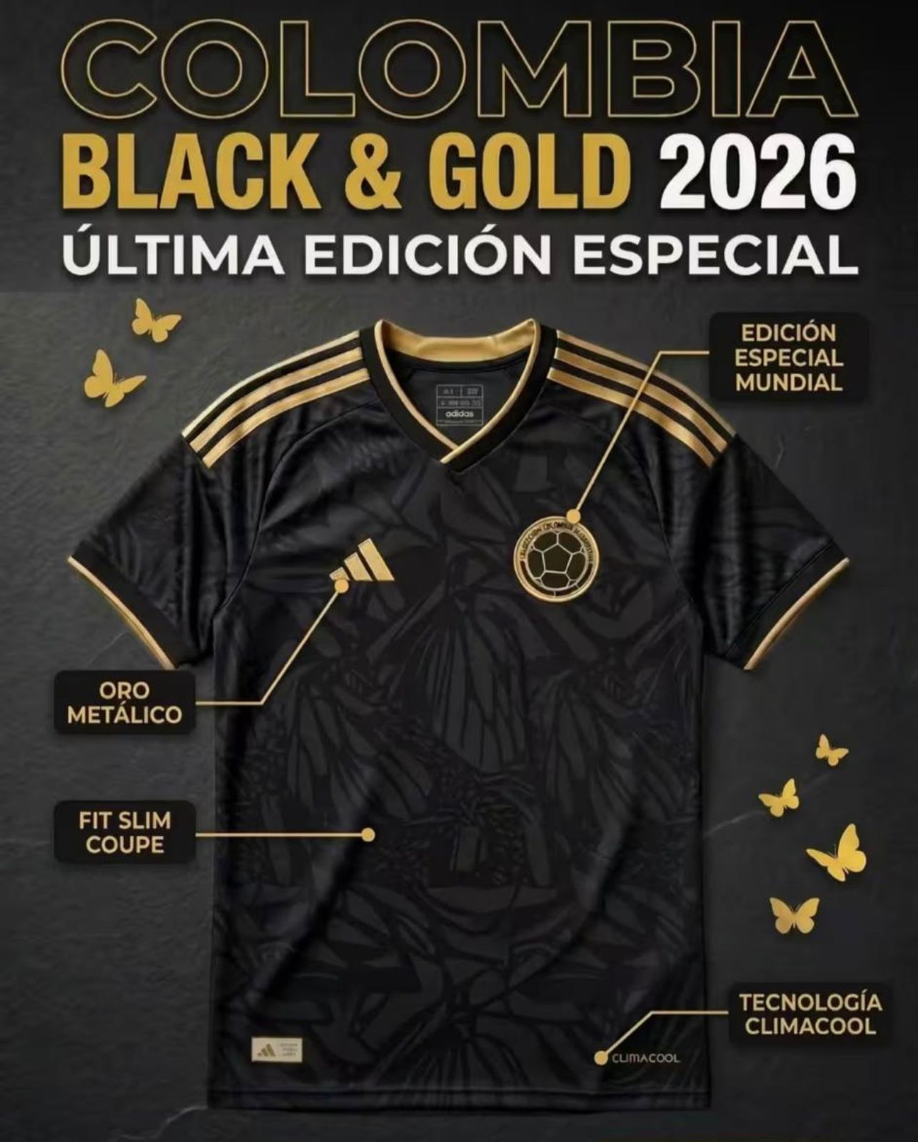CAMISETA ADIDAS BLACK GOLD EDIT - Imagen 4